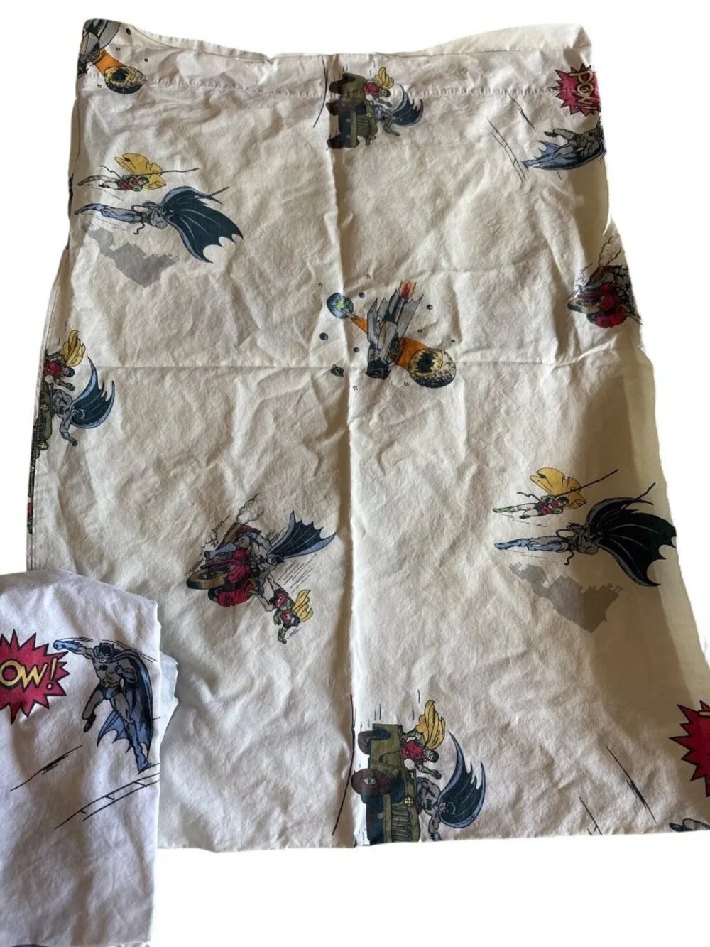 Pottery Barn Kids Batman Full Set Flat Fitted Sheet Pillow Case Cotton